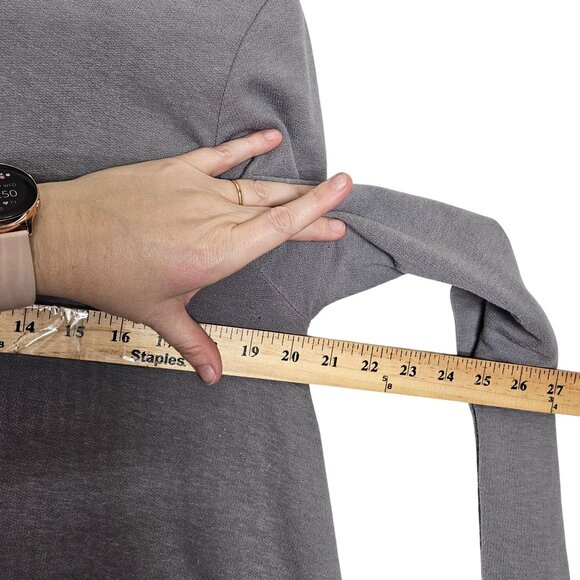 Free People Beach Gray Long Sleeve Tunic M/L Soft‎ Flowy Lightweight Casual Boho - Picture 6 of 7